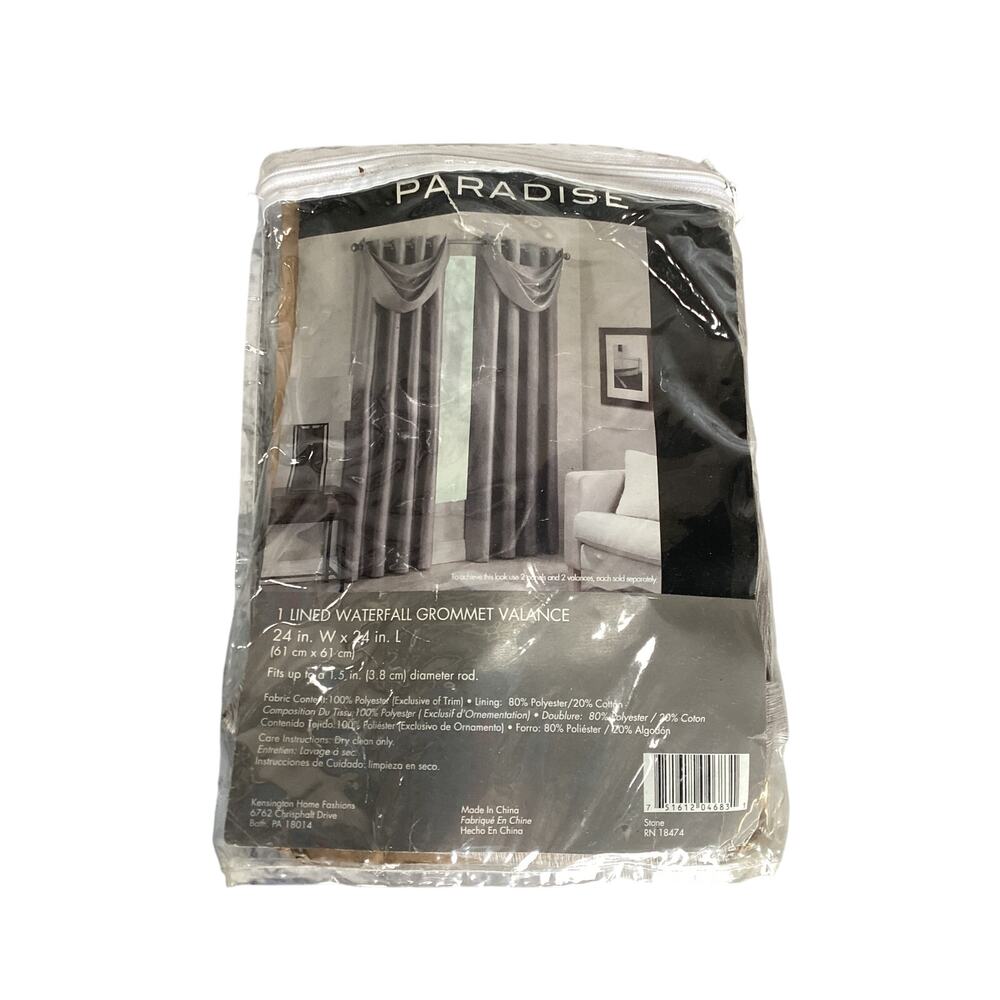 Paradise Room Darkening Waterfall Window Valance 24"X24"